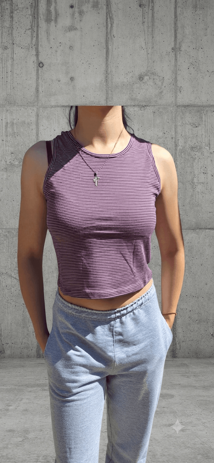 Top Morado Con Rayas